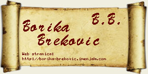 Borika Breković vizit kartica